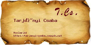 Tarjányi Csaba névjegykártya